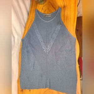 Anthropologie Blue High Neck Tank Chevron Sweater